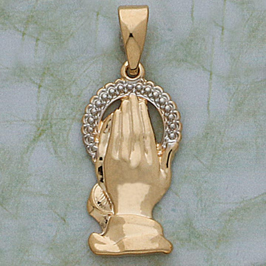 31mm Two-Tone Praying Hands Pendant - X5848