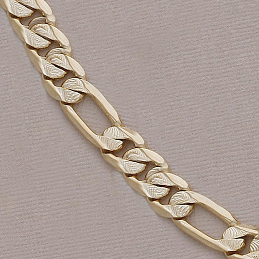 10mm Two-Tone or Yellow Heavy Figaro Bracelet or Necklace - X3289