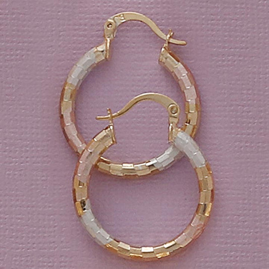25mm Tri-Color Hoop Earrings - X2112