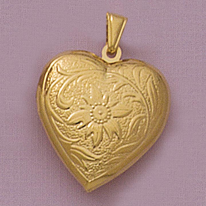 25mm Etched Heart Locket - X5739
