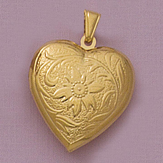 25mm Etched Heart Locket - X5739