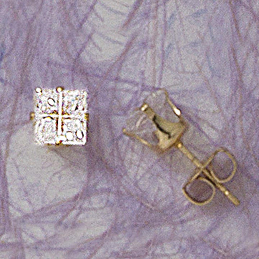6mm Square CZ Post Earrings - X2154