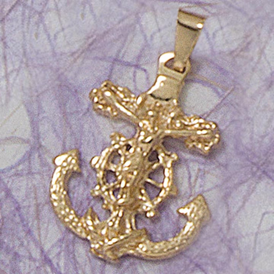 20mm Crucifix Tri-Color Anchor Pendant - X5744