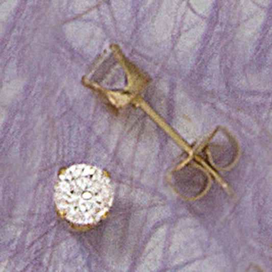 5mm Round CZ Post Earrings - X1116