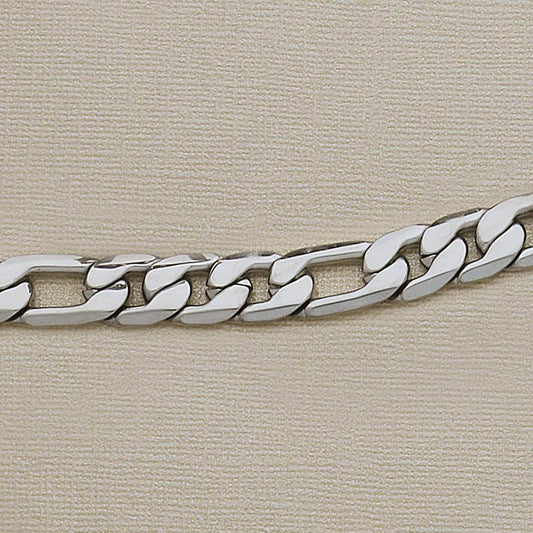 12mm SS Figaro Bracelet or Necklace - X3292