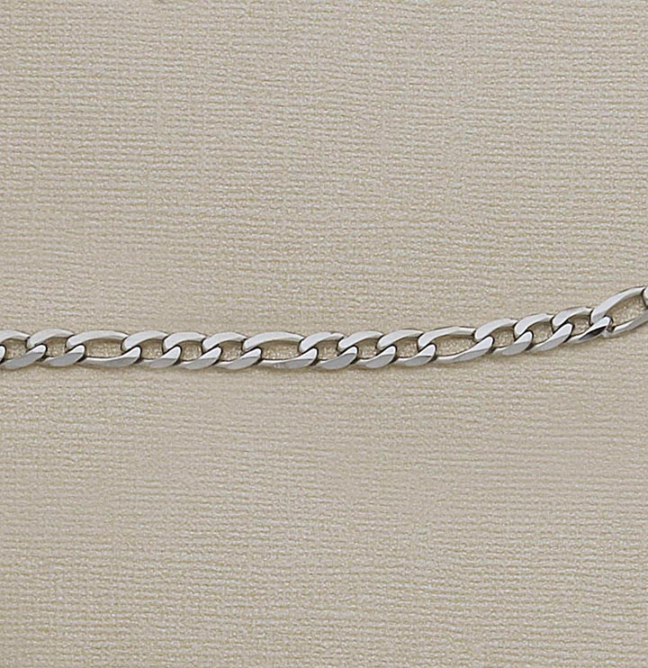 6mm SS Figaro 18" Necklace - X3296