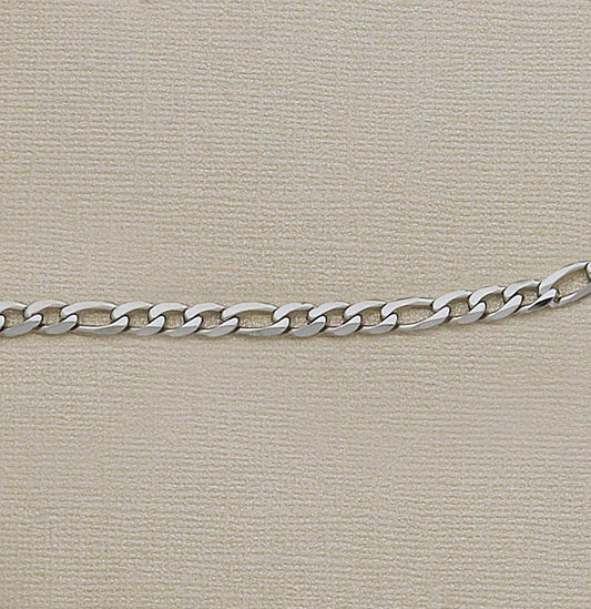 6mm SS Figaro 18" Necklace - X3296