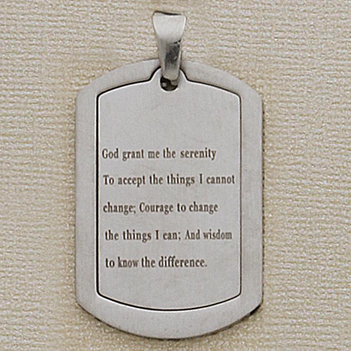36mm SS Serenity Prayer Pendant (2 Pieces) - X5859