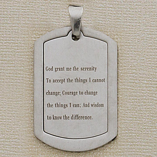 36mm SS Serenity Prayer Pendant (2 Pieces) - X5859