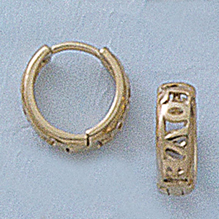 14mm LOVE Hoop Earrings - X2327