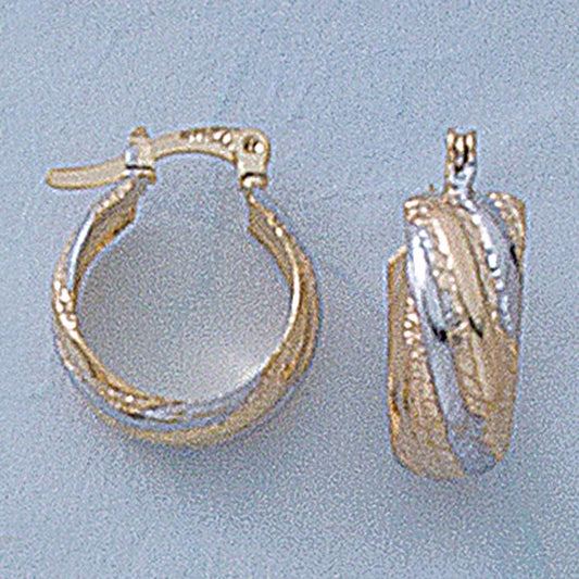 Small Two-Tone 16mm Hoop Earrings - X2334