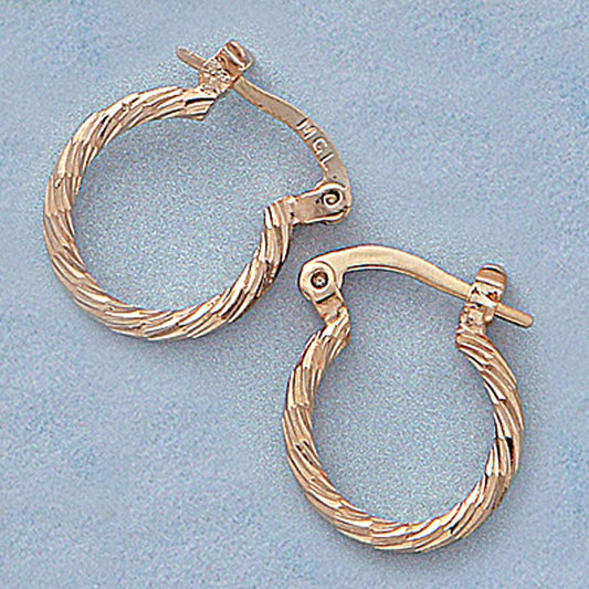 Small 14mm Twist Hoop Earrings - X2469