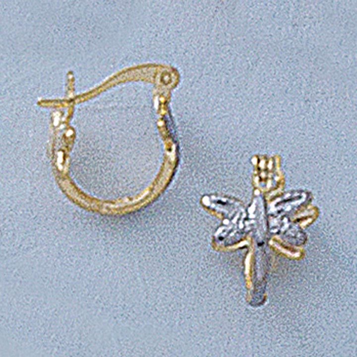 Small 10mm Two-Tone Butterfly Earrings - X2242