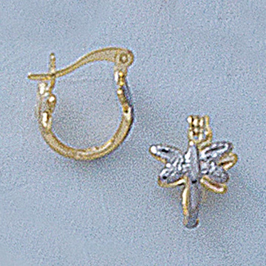 Small 10mm Two-Tone Butterfly Earrings - X2242